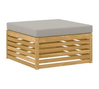 vidaXL Pouf d'Extérieur Bois d'Acacia Massif Blanc, Mobilier de balcon élégant, moderne pour le jardin, résistant aux intempéries, facile à nettoyer, design modulable