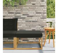 vidaXL Pouf d'Extérieur Bois d'acacia massif et Textilène Blanc