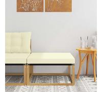 vidaXL Pouf d'Extérieur Bois d'acacia massif et Textilène Blanc