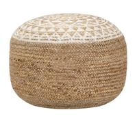 vidaXL Pouf fait à la main – Repose-pied/tabouret jute Blanc 45x30 cm