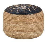 vidaXL Pouf Fait à la Main Repose-Pied Tabouret Appui Pied Portable Salon Intérieur Maison Chambre à Coucher Salle de Séjour Jute Bleu 45x30 cm
