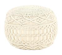 vidaXL Pouf Fait à la Main en macramé 45x30 cm Coton