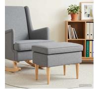 vidaXL Pouf Gris clair 55 x 35 x 41 cm Tissu 42030000