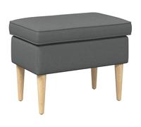 vidaXL Pouf Gris foncé 55 x 35 x 41 cm Polyester, Tabouret Moderne pour Chambre, Petit siège, Coussin épais et Amovible, Repose-Pieds Compact