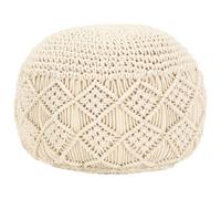 Pouf fait à la main en macramé 45 x 30 cm Coton