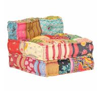 vidaXL Pouf modulaire canapé convertible chaise longue Patchwork tissu