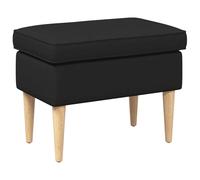 vidaXL Pouf Noir 55 x 35 x 41 cm Polyester, Tabouret Moderne pour Chambre, Petit siège, Coussin épais et Amovible, Repose-Pieds Compact