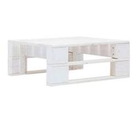 vidaXL Pouf palette de jardin Bois de pin imprégné de blanc Blanc G