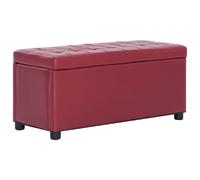 VIDAXL Pouf Rangement Rouge Bordeaux Similicuir