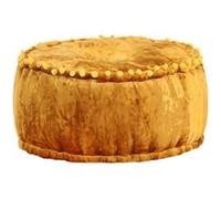 vidaXL Pouf rond Repose-pied velours 40x20 cm Moutarde