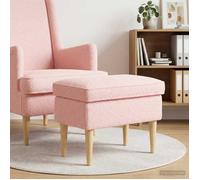 vidaXL Pouf Rose 55 x 35 x 41 cm Bouclé 42029985
