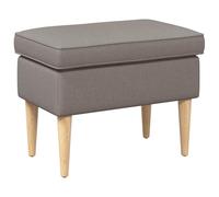vidaXL Pouf Taupe 55 x 35 x 41 cm Polyester, Tabouret Moderne pour Chambre, Petit siège, Coussin épais et Amovible, Repose-Pieds Compact