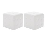 vidaXL Poufs cube 2 pcs Tabouret 30 x 30 x 30 cm Similicuir Blanc