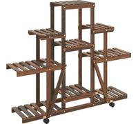 vidaXL Présentoir à fleurs avec roulettes 110x25x101 cm Sapin massif