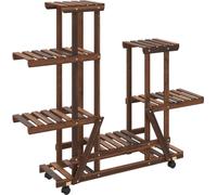 vidaXL Présentoir à fleurs avec roulettes 95x25x101 cm Sapin massif