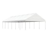 vidaXL Prieel met dak 13,38x5,88x3,75 m polyetheen wit3155522 Blanc G