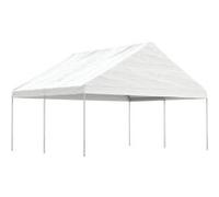 vidaXL Prieel met dak 4,46x5,88x3,75 m polyetheen wit3155518 Blanc G