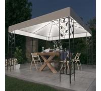 vidaXL Pavillon avec guirlande lumineuse LED 3x3 m Blanc