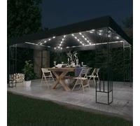 Pavillon avec guirlande lumineuse LED 3x4 m Anthracite Tissu