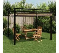 vidaXL Pavillon de jardin avec toit extensible Taupe 3x3 m Aluminium