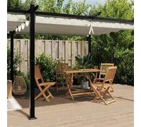 vidaXL Pavillon de jardin 3x6 m avec toit extensible Aluminium Crème
