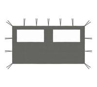 vidaXL Paroi Latérale de Belvédère avec Fenêtres Paroi Latérale de Tente de Réception Pavillon Jardin Terrasse Extérieur 4x2 m Anthracite