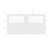 vidaXL Paroi Latérale de Belvédère avec Fenêtres Paroi Latérale de Tente de Réception Pavillon Jardin Terrasse Extérieur 4x2 m Blanc