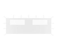 vidaXL Paroi Latérale de Belvédère avec Fenêtres Paroi Latérale de Tente de Réception Pavillon Jardin Terrasse Extérieur 6x2 m Blanc