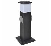 vidaXL Borne Jardin Électrique 2 Prises avec Lampe Bloc Prises Extérieures