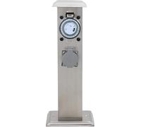 vidaXL Prise de jardin Tour de prise en acier inoxydable avec minuterie