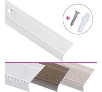 vidaXL Profils de nez de marche en L 15 pcs. Aluminium 100 cm Argenté