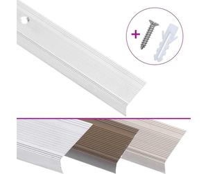vidaXL Profils de nez de marche en L 15 pcs. Aluminium 100 cm Argenté