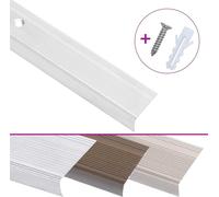 vidaXL Profils de nez de marche en L 15 pcs. Aluminium 90 cm Argenté