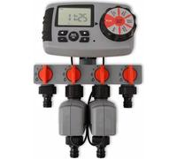 vidaXL Programmateur d'arrosage automatique à 4 stations 3 V