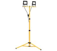 vidaXL Projecteur à LED avec Trépied Lampe d'Extérieur Eclairage de Sécurité de Jardin Projecteur d'Extérieur Atelier 2x30 W Blanc Froid
