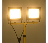 vidaXL Projecteur LED avec trépied 2x100 W blanc chaud