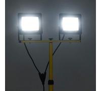 vidaXL Projecteur LED avec trépied 2x50 W blanc froid