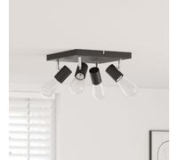 vidaXL Projecteur plafond 4 voies réglable noir E27