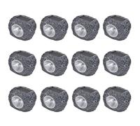vidaXL Projecteur solaire à LED pour l'extérieur 12 pcs. forme de pierre