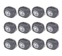 vidaXL Projecteur solaire à LED pour l'extérieur 12 pcs. forme de pierre