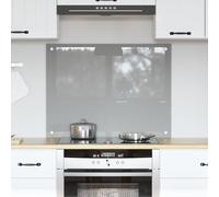 vidaXL Protection de Cuisine Gris Clair 80 x 60 cm Verre trempé, Dosseret de Cuisine Moderne, Verre Résistant à la Chaleur, Élégante Mise à Niveau de Votre Espace, Panneau Protecteur Minimaliste