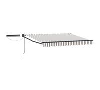 vidaXL Protection solaire électrique extensible gris clair et blanc, parasol électrique moderne, protection extérieure avec télécommande, respectueux de l'environnement et aluminium