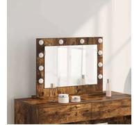 vidaXL Miroir de vanité Chêne fumé Bois, Verre 60 x 45 x 18 cm Miroir