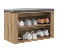 vidaXL Rack à Chaussures avec étagère chêne Artisanal 75 x 35 x 45 cm, Banquette Moderne pour l'entrée, Rangement Compact pour Chaussures, Organisateur rectangulaire, idéal pour Le Salon