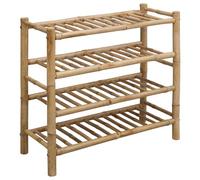 vidaXL Rack à chaussures avec étagère Naturel 68 x 28 x 63 cm Bambou