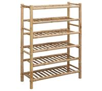 vidaXL Rack à chaussures avec étagère Naturel 68 x 28 x 96 cm Bambou