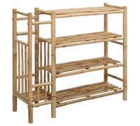 vidaXL Rack à chaussures avec étagère Naturel 88 x 27 x 80 cm Bambou