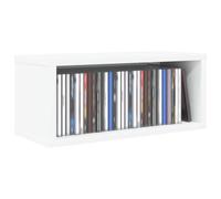 vidaXL Rack de rangement pour CD Blanc 40 x 17 x 17 cm | vidaXL Étagère de rangement pour CD en bois Blanc 40 x 17 x 17 cm
