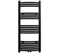 vidaXL Sèche-serviettes Porte-serviette à rails incurvés Noirs 500x1160 mm 141915