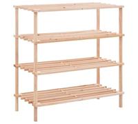 vidaXL Range-Chaussures à 4 Etagères Rangement Stockage de Chaussures Organisateur de Chaussures Couloir Entrée Maison 74x26x67,5 cm Bois Massif